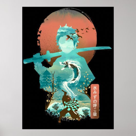 Poster Demon Slayer Aventure Anime Tanjiro Kamado Awes (Devant)