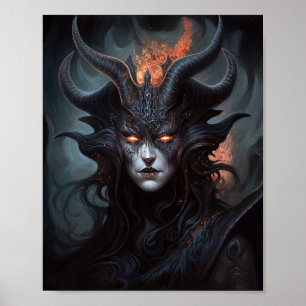Poster Demon Woman Queen Dark Imaginaire Art