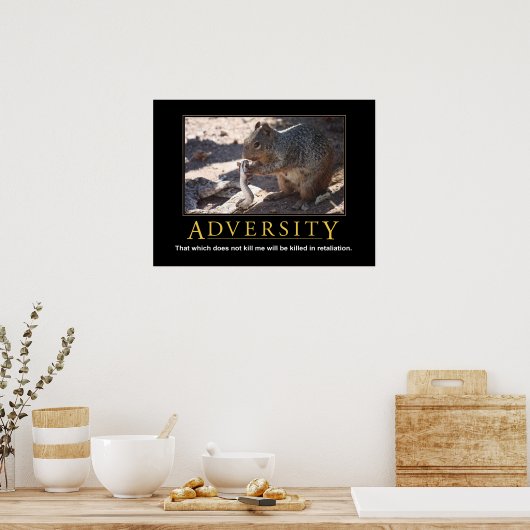 Poster démotivationnel : Adversité (Cuisine)