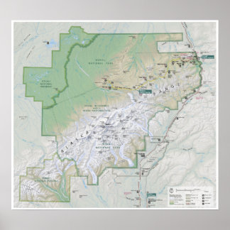 Poster Denali (Alaska)-kaart