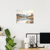 Poster Denali National Park Watercolor (Bureau à domicile)