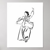 Poster d'encre de danse de tambour coréen Hanbok W (Devant)