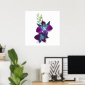 Poster Dendrobium bleu ou peinture orchidée bleu Bom (Bureau à domicile)