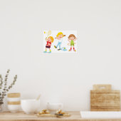 Poster d'Enfants Jouant Au Sport (Cuisine)