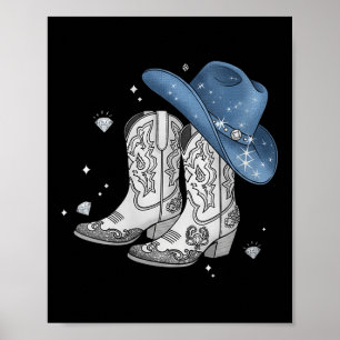 Poster Dénim & Diamants Black Tee Western Cowg