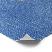 Poster Denim avec dentelle de fleur de crème (Coin)