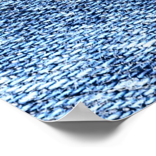 Poster Dénim bleu lavement acide, texture de gros plan. (Coin)