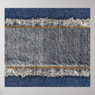 Poster Denim Blue Jeans : Décontracté Double Patch