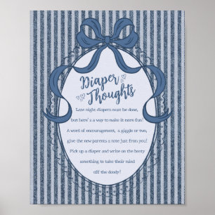 Poster Denim Coquette Bow Blue Jean Baby Diaper Thoughts