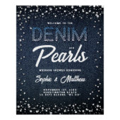 Poster Denim Diamonds Pearls Blue Couple Douche Bienvenue (Devant)