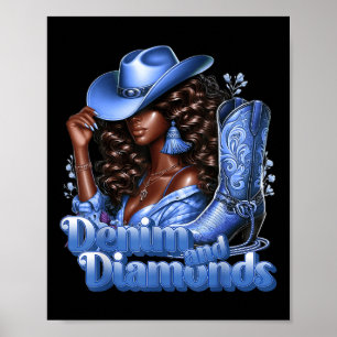 Poster Denim Et Diamants African Melanin Swag Cow-girls W