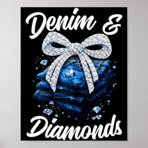 Poster Denim et diamants courbent pour le glamour de la m