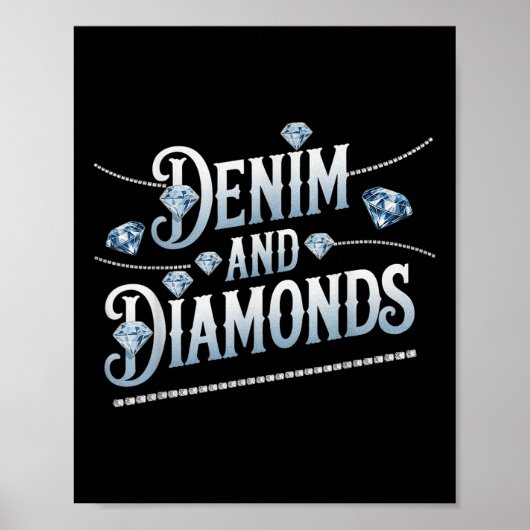 Poster Denim Et Diamonds Mode tendance (Devant)