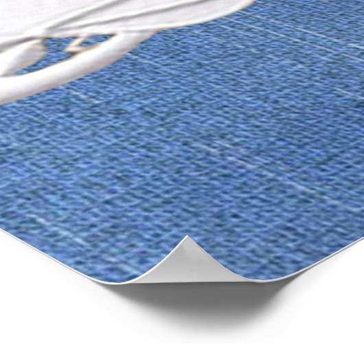 Poster Denim Texté avec dentelle (Coin)