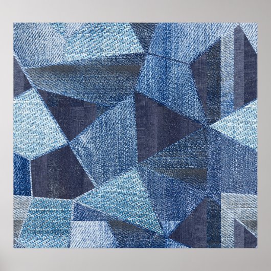 Poster Denim Urban : Patchwork à rayures détendues. (Devant)