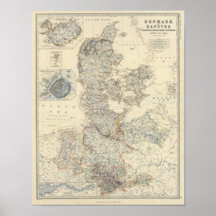 Poster Denmark, Hanover, Brunswick, Mecklenburg