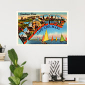 Poster Dennisport Cape Cod Massachusetts MA Old Travel (Bureau à domicile)