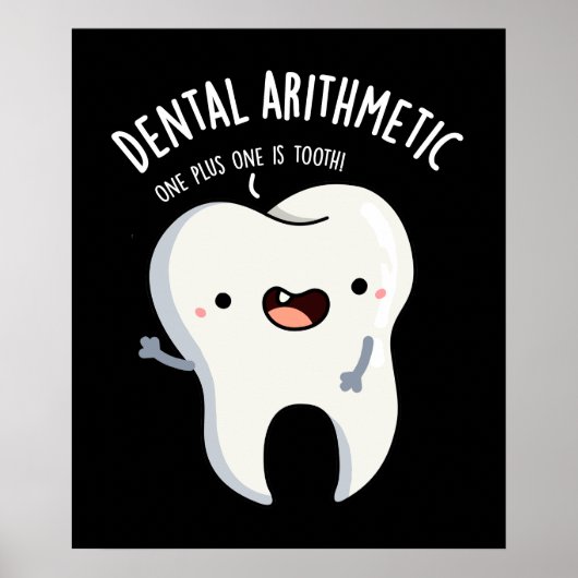 Poster Dental Arithmétique Funny Dot Pun Dark BG (Devant)