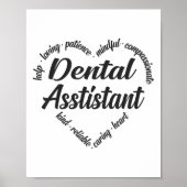 Poster Dental Assistant Heart Word Cloud (Devant)