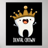 Poster Dental Crown Funny Dot Pun Dark BG (Devant)