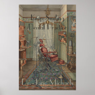 Poster Dental Operating Room Watercolor Gouache