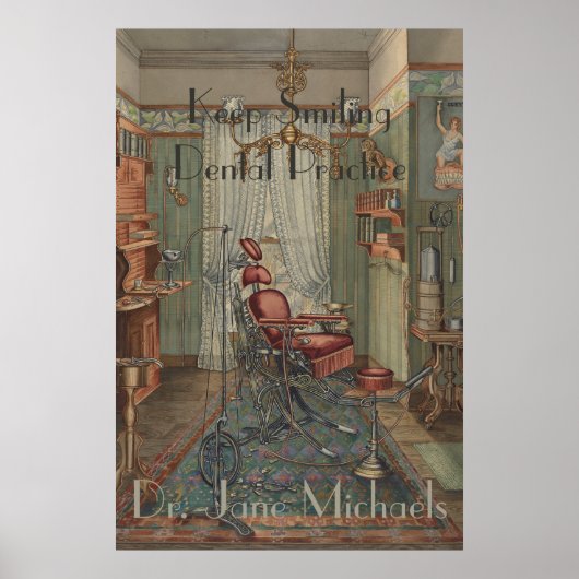 Poster Dental Operating Room Watercolor Gouache (Devant)