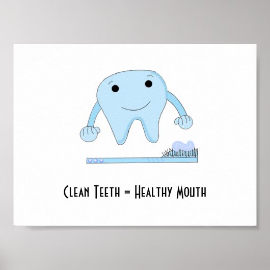 Poster Dental Saying with Tooth and Toothbrush (Devant)