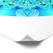 Poster Dentelle bleue Mandala, Aqua Abstrait (Coin)