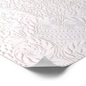 Poster Dentelle décorative rose sur fond blanc (Coin)