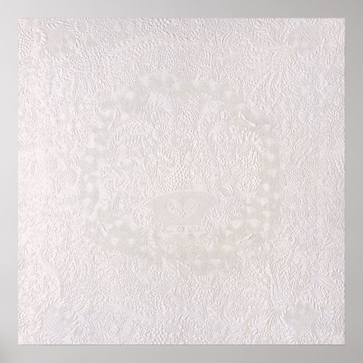 Poster Dentelle décorative rose sur fond blanc (Devant)
