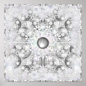 Poster Dentelle en céramique grise et flocon de neige (Devant)