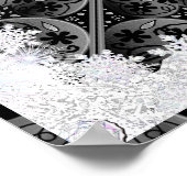 Poster Dentelle en céramique noir & flocon de neige (Coin)