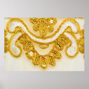 Poster Dentelle jaune doré rayé. texture Arrière - pla