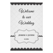 Poster Dentelle noire sur mariage blanc personnalisé (Devant)