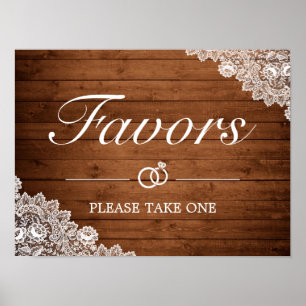 Poster Dentelle rustique et blanche favorise le Mariage S