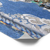 Poster Dentelle texturée Denim et bijoux costume (Coin)