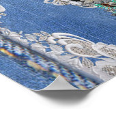 Poster Dentelle texturée Denim et bijoux costume (Coin)