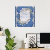Poster Dentelles et perles texturées Denim (Bureau à domicile)