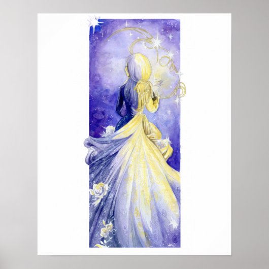 Poster Dentelles et roses blanches (Devant)