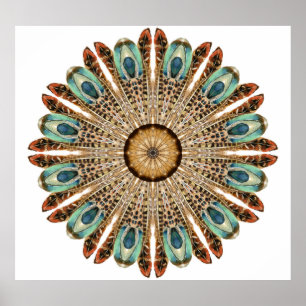 Poster Dentelles Mandala Aquarelle : Dentelles naturelles