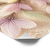 Poster Dentelles monogrammes rose et jaune Fleurs de prin (Coin)