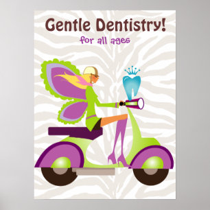 Poster Dentist Cute Tooth Fée Scooter Girl 2