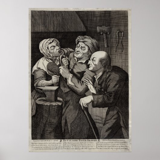 Poster Dentiste antiquité du tiroir à dents du pays (Devant)