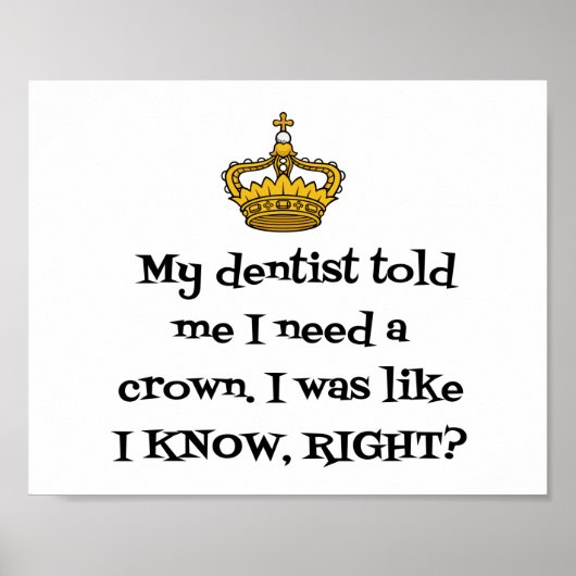 POSTER DENTISTE BESOIN COURONNE (Devant)
