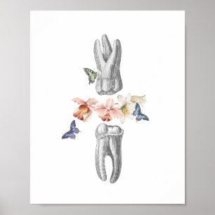 Poster Dentiste Bureau Décor Anatomie des dents Collage f