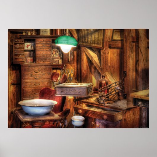 Poster Dentiste - Dans le bureau du dentiste (Devant)