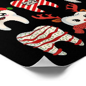 Poster Dentiste de Noël Dentiste Xmas Reindeer Père Noël (Coin)
