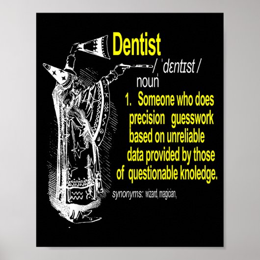 Poster Dentiste définition assistant dentaire dentaire (Devant)