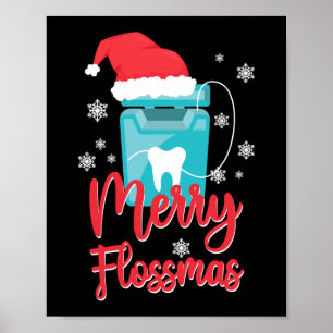 Poster Dentiste Dental Joyeux Flossmas Noël Floss