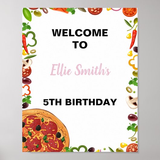 Poster d'entrée de la fête modifiable (Devant)